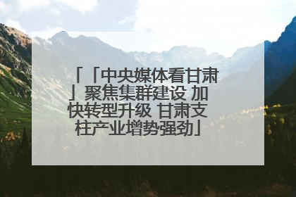 「中央媒体看甘肃」聚焦集群建设 加快转型升级 甘肃支柱产业增势强劲