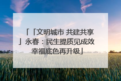「文明城市 共建共享」永春：民生提质见成效 幸福底色再升级