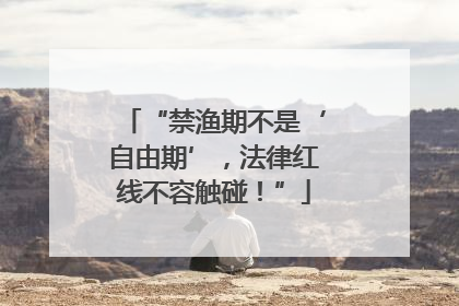 “禁渔期不是‘自由期’，法律红线不容触碰！”