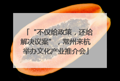 “不仅给政策，还给解决议案”，常州来杭举办文化产业推介会