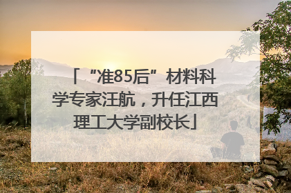 “准85后”材料科学专家汪航，升任江西理工大学副校长