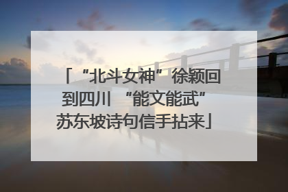 “北斗女神”徐颖回到四川 “能文能武”苏东坡诗句信手拈来