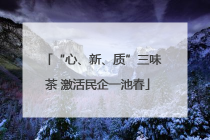 “心、新、质”三味茶 激活民企一池春