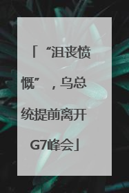 “沮丧愤慨”，乌总统提前离开G7峰会