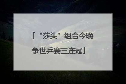 “莎头”组合今晚争世乒赛三连冠