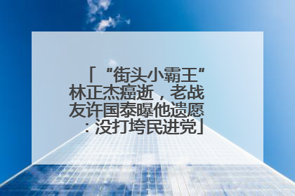 “街头小霸王”林正杰癌逝，老战友许国泰曝他遗愿：没打垮民进党