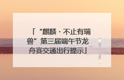 “麒麟・不止有瑞兽”第三届端午节龙舟赛交通出行提示