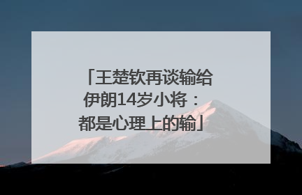 王楚钦再谈输给伊朗14岁小将：都是心理上的输