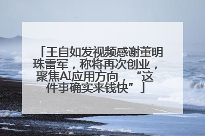 王自如发视频感谢董明珠雷军，称将再次创业，聚焦AI应用方向，“这件事确实来钱快”