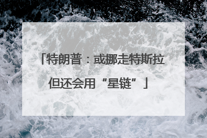特朗普：或挪走特斯拉 但还会用“星链”