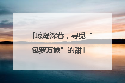 琼岛深巷，寻觅“包罗万象”的甜