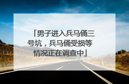 男子进入兵马俑三号坑，兵马俑受损等情况正在调查中