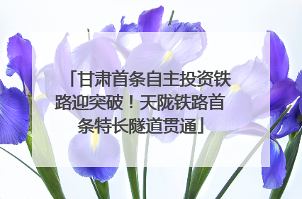 甘肃首条自主投资铁路迎突破！天陇铁路首条特长隧道贯通
