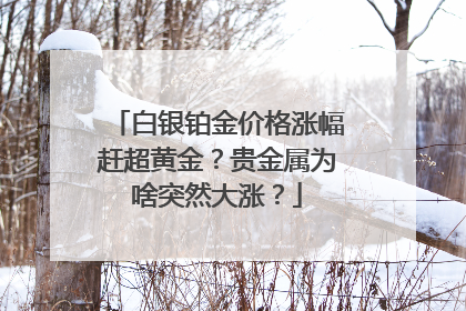 白银铂金价格涨幅赶超黄金？贵金属为啥突然大涨？