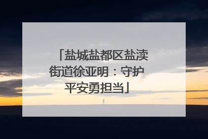 盐城盐都区盐渎街道徐亚明：守护平安勇担当