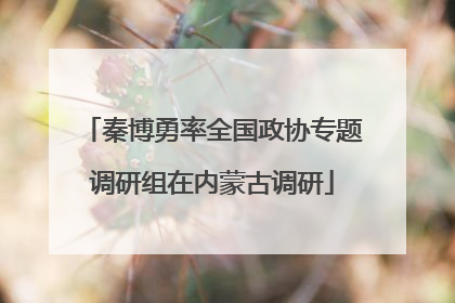 秦博勇率全国政协专题调研组在内蒙古调研