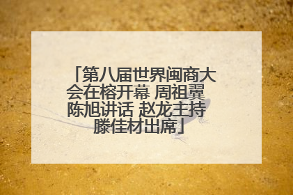 第八届世界闽商大会在榕开幕 周祖翼陈旭讲话 赵龙主持 滕佳材出席