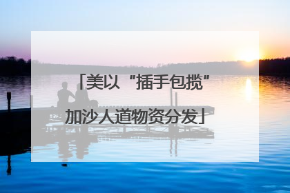 美以“插手包揽”加沙人道物资分发