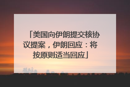 美国向伊朗提交核协议提案，伊朗回应：将按原则适当回应