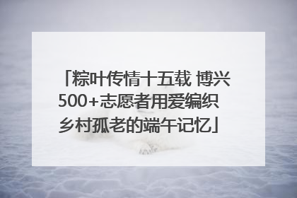 粽叶传情十五载 博兴500+志愿者用爱编织乡村孤老的端午记忆