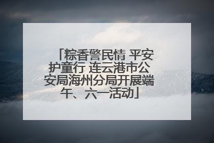 粽香警民情 平安护童行 连云港市公安局海州分局开展端午、六一活动