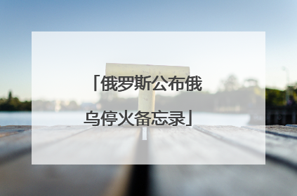 俄罗斯公布俄乌停火备忘录