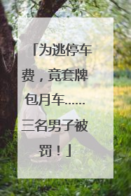 为逃停车费，竟套牌包月车……三名男子被罚！