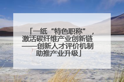 一纸“特色职称”，激活碳纤维产业创新链——创新人才评价机制 助推产业升级
