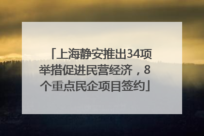 上海静安推出34项举措促进民营经济，8个重点民企项目签约