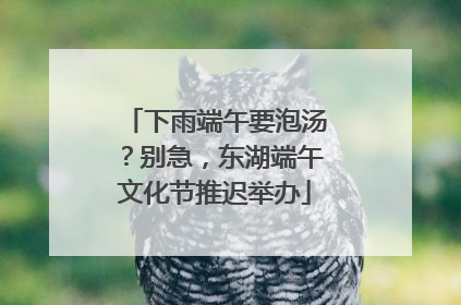 下雨端午要泡汤？别急，东湖端午文化节推迟举办