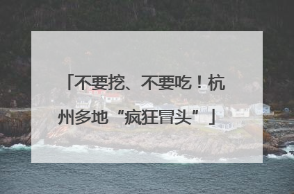 不要挖、不要吃！杭州多地“疯狂冒头”
