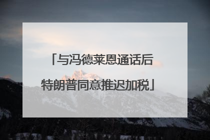 与冯德莱恩通话后 特朗普同意推迟加税