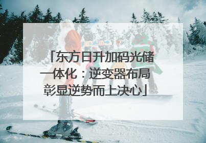 东方日升加码光储一体化：逆变器布局彰显逆势而上决心