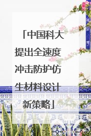 中国科大提出全速度冲击防护仿生材料设计新策略