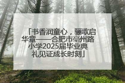 书香润童心，骊歌启华章——合肥市亳州路小学2025届毕业典礼见证成长时刻