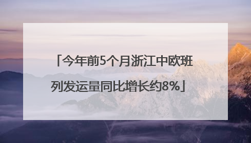 今年前5个月浙江中欧班列发运量同比增长约8%