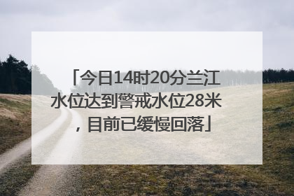 今日14时20分兰江水位达到警戒水位28米，目前已缓慢回落