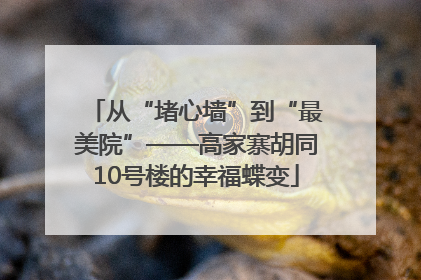 从“堵心墙”到“最美院”——高家寨胡同10号楼的幸福蝶变