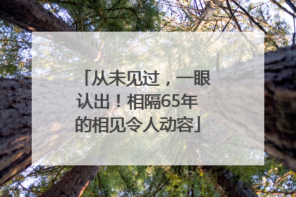 从未见过，一眼认出！相隔65年的相见令人动容