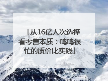 从16亿人次选择看零售本质：鸣鸣很忙的质价比实践