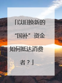 以旧换新的“国补”资金如何抵达消费者？
