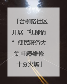 台柳路社区开展“红柳情”便民服务大集 电器维修十分火爆