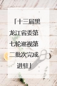 十三届黑龙江省委第七轮巡视第二批次完成进驻