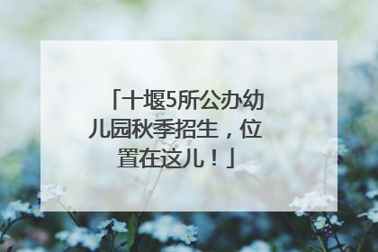 十堰5所公办幼儿园秋季招生，位置在这儿！