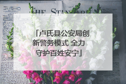 卢氏县公安局创新警务模式 全力守护百姓安宁