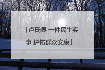 卢氏县 一件民生实事 护佑群众安康