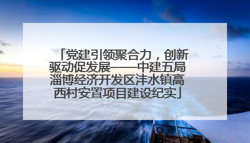 党建引领聚合力，创新驱动促发展——中建五局淄博经济开发区沣水镇高西村安置项目建设纪实