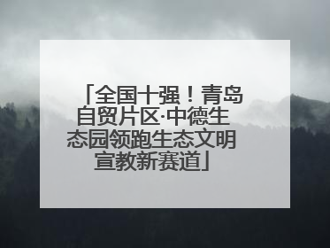 全国十强！青岛自贸片区·中德生态园领跑生态文明宣教新赛道