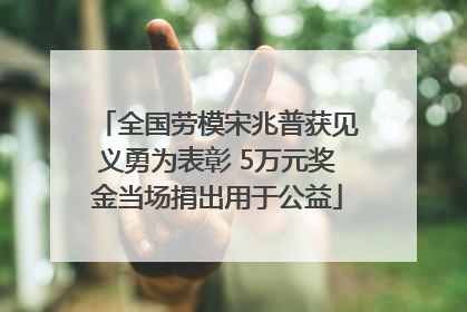 全国劳模宋兆普获见义勇为表彰 5万元奖金当场捐出用于公益
