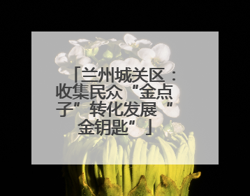 兰州城关区：收集民众“金点子”转化发展“金钥匙”